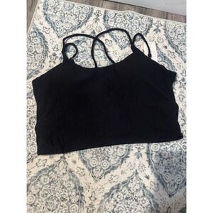 Coral Reef  Destination Swimsuit Top Ribbed Black 14/16 Nwt